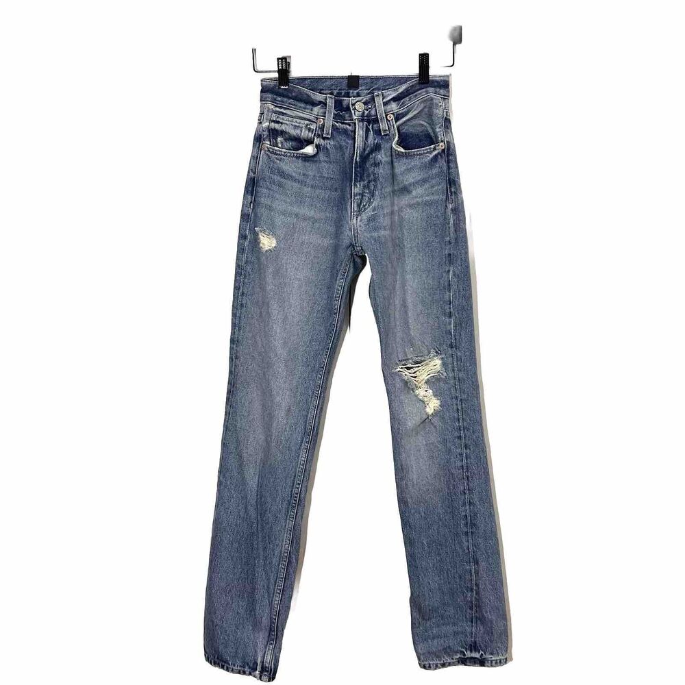 Yeezy YZY‎ Gap Jeans Women’s 24 High Rise Distressed Medium Wash Long